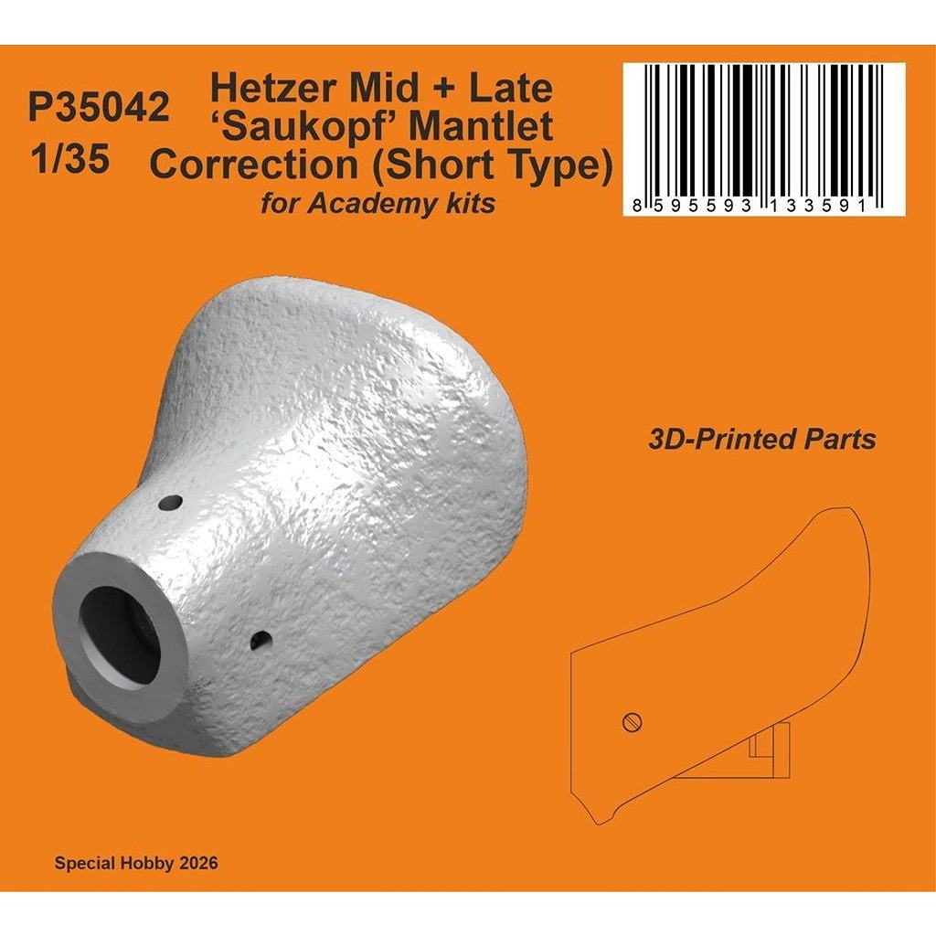 【新製品】P35042 1/35 38式軽駆逐戦車 ヘッツァー 中期・後期用 ザウコップ防盾 (短タイプ)(アカデミー用)