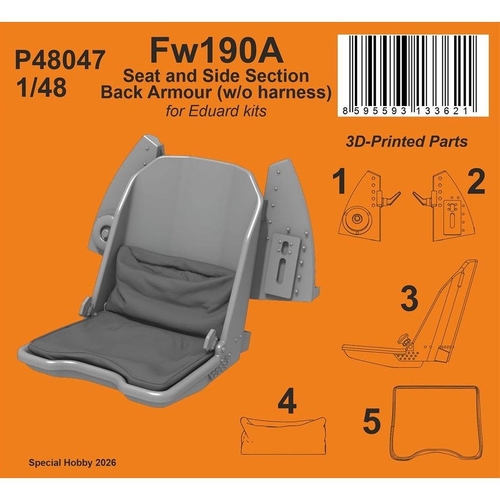 【新製品】P48047 1/48 フォッケウルフ Fw190A 操縦席w/防弾板 (ベルト無し) (エデュアルド用)