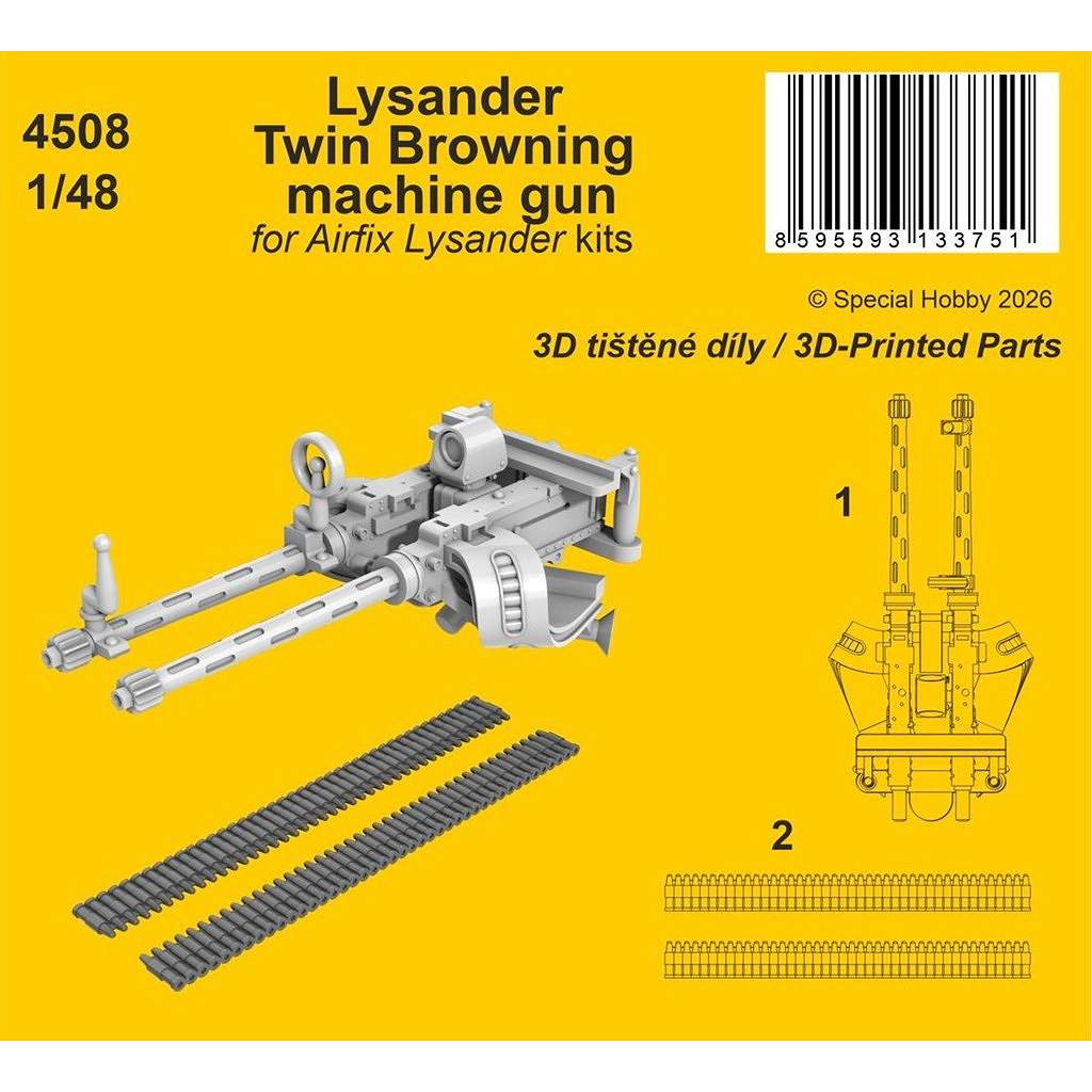 【新製品】4508 1/48 ウェストランド ライサンダー用 ブローニング連装機銃 (エアフィックス用)