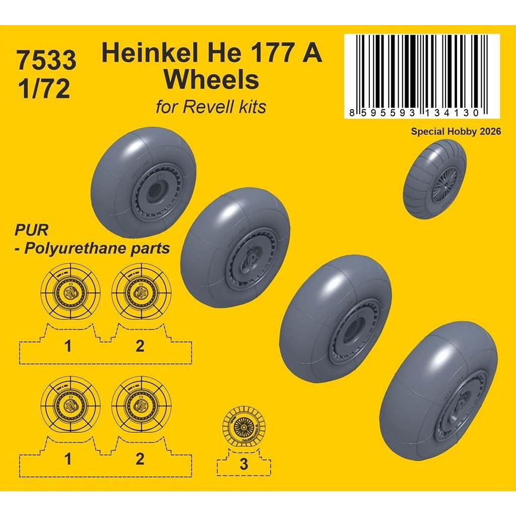 【新製品】7533 1/72 He177A グライフ 自重変形ホイール (レベル用)