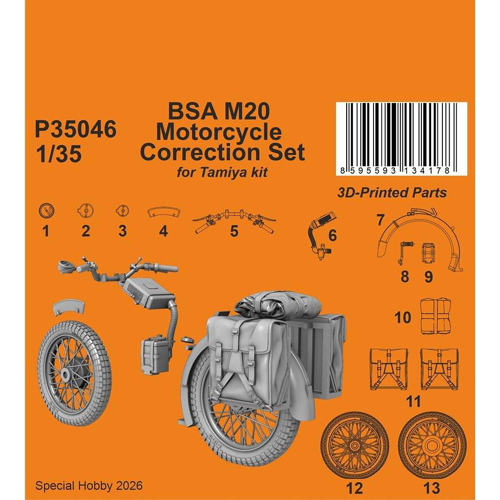 【新製品】P35046 1/35 BSA M20 軍用オートバイ ディテールセット (タミヤ用)